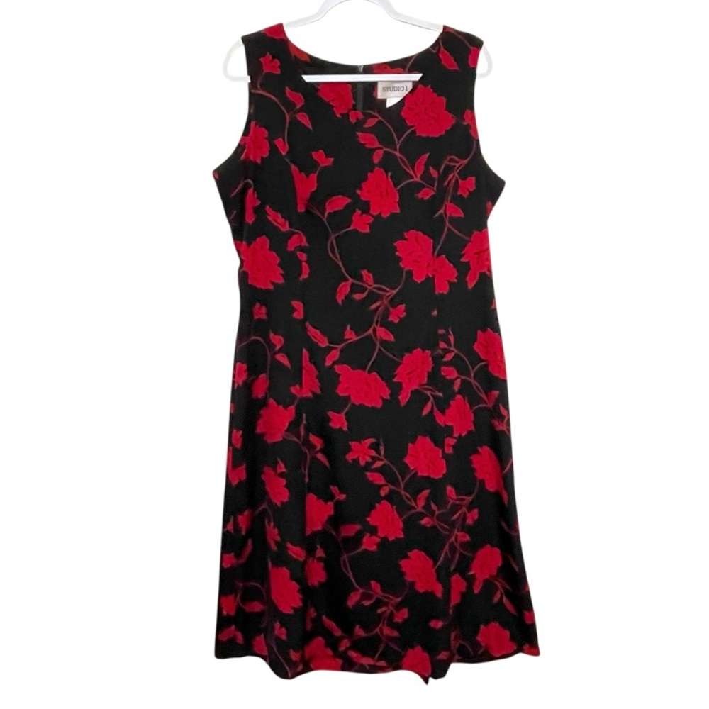 Studio 1 Dark Romantic Floral Maxi Dress Whimisigoth Fairy Goth Silky Size 16